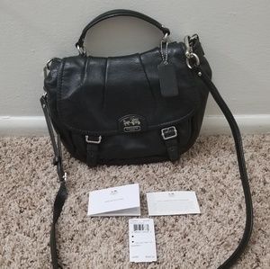 Coach Black Saddle Bag with Dust Cover